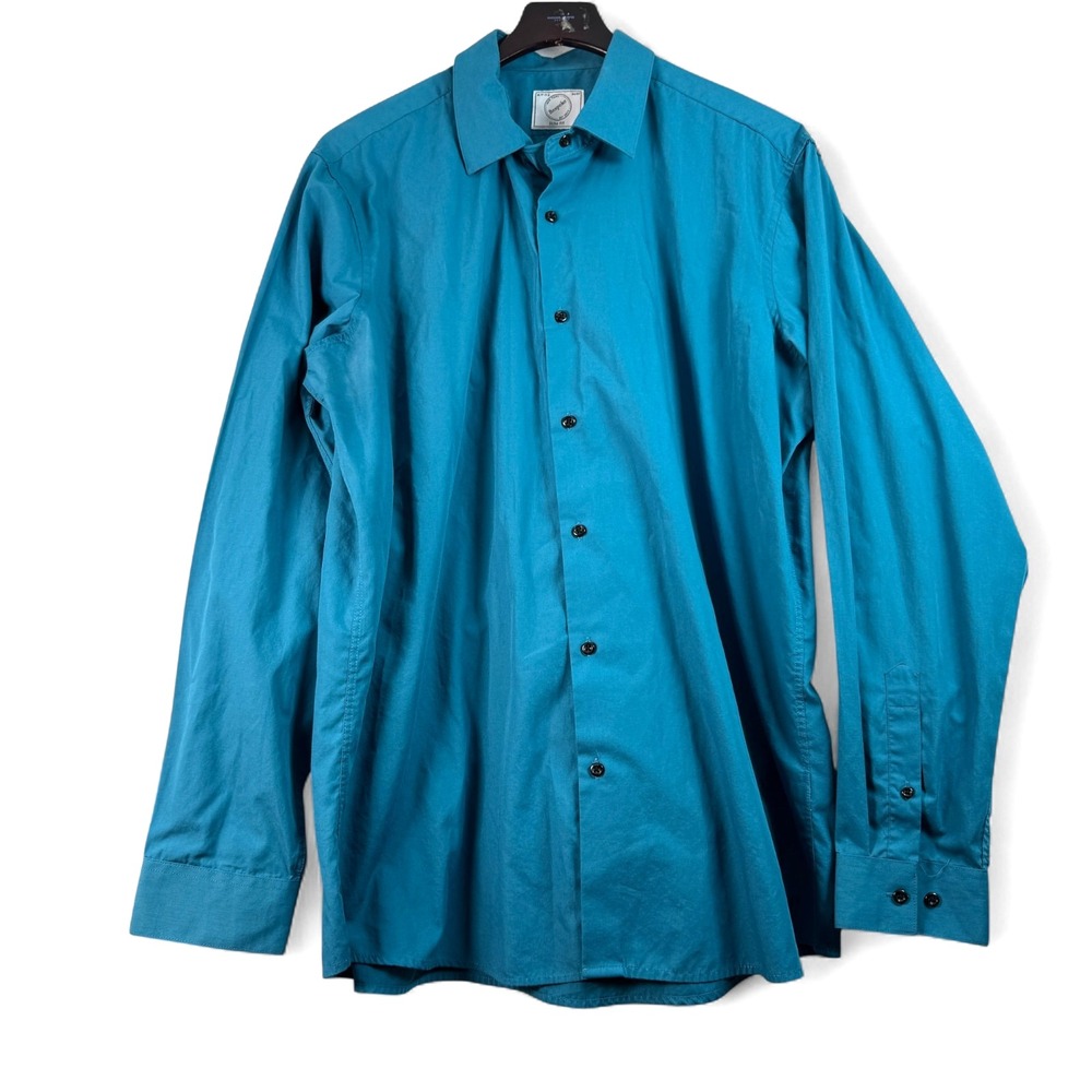 Bespoke Mens Long Sleeve Slim Fit Designer Dress Shirt Sz XL 17 - 17.5       36